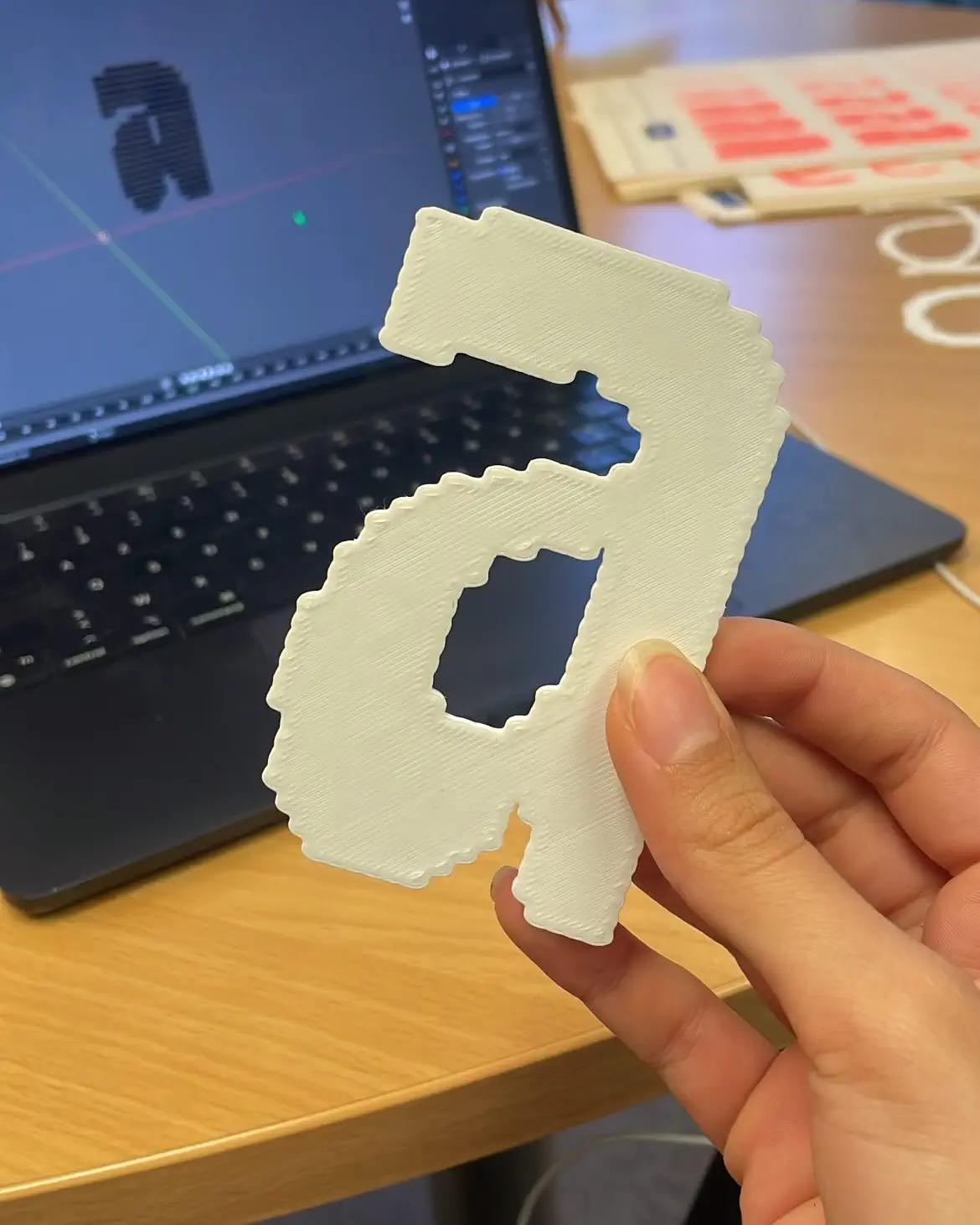 Photo d'un test d'impression 3D